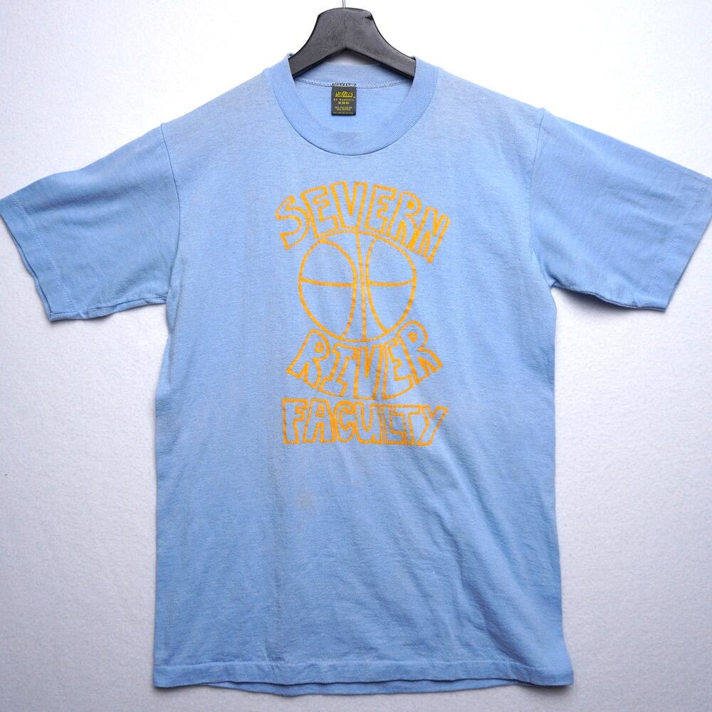 Vintage Jerzees by Russell Severn River Faculty‎ Basketball T-shirt Blue Size M